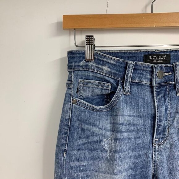 Judy Blue Women's Shredding Up My Life JB8273MD Relaxed Distressed JEans Size 27 - Picture 4 of 13